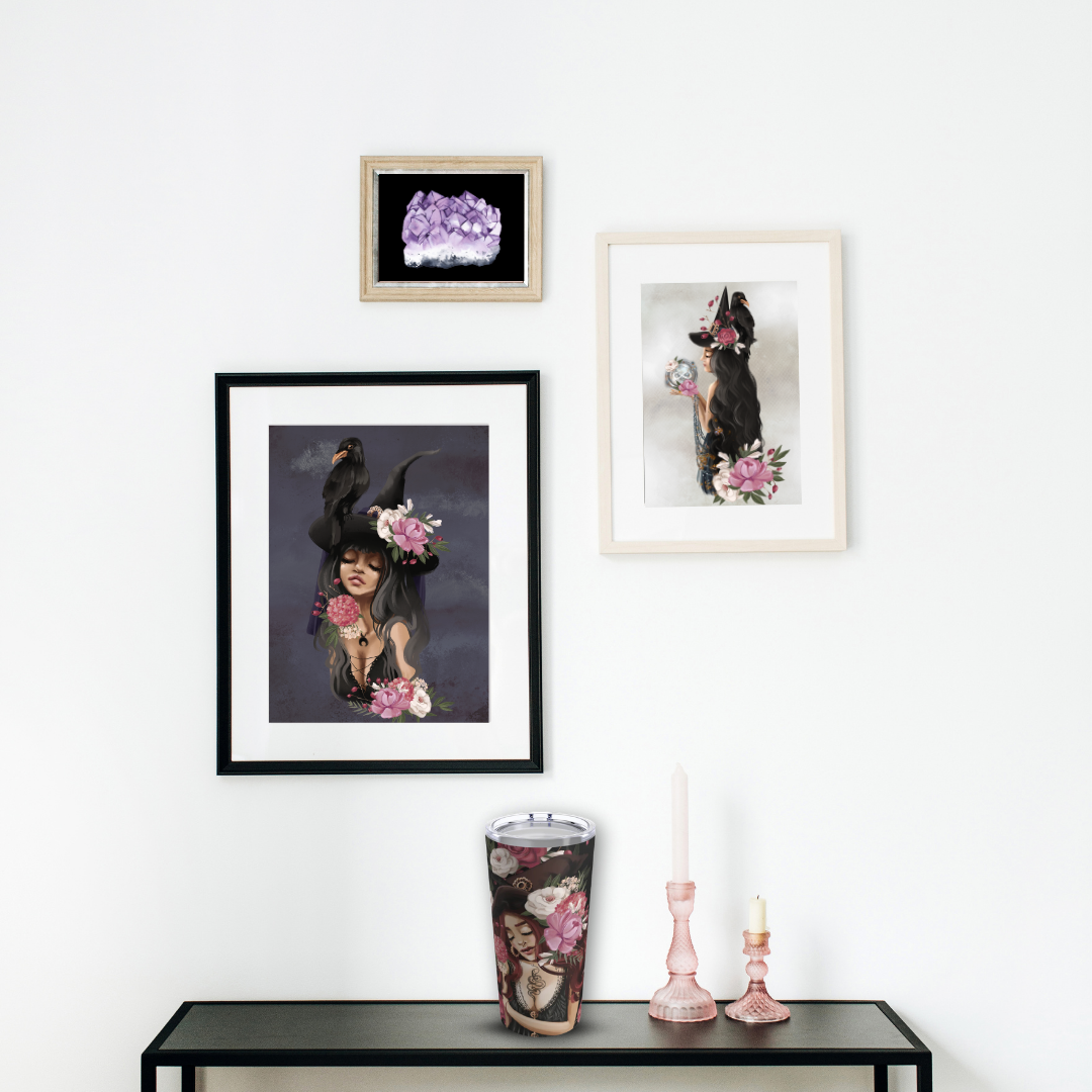 Whispers of Magic: Enchanting Watercolor Witches Witch's Gaze Art Poster