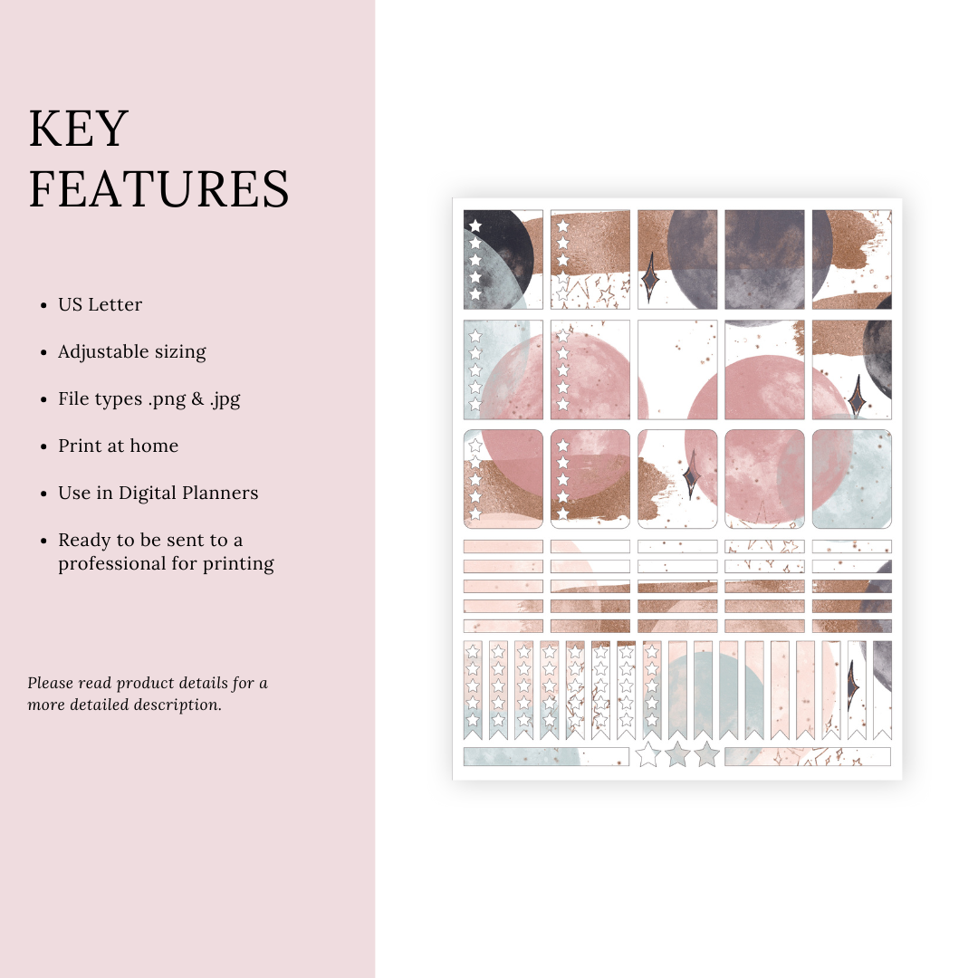 Navy Galaxy Planner Stickers