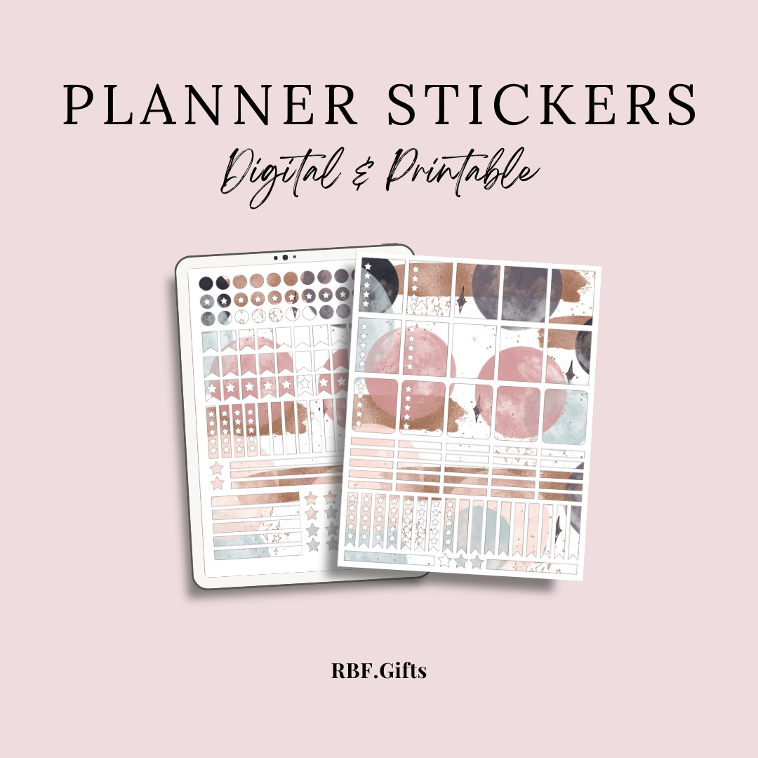 Navy Galaxy Planner Stickers