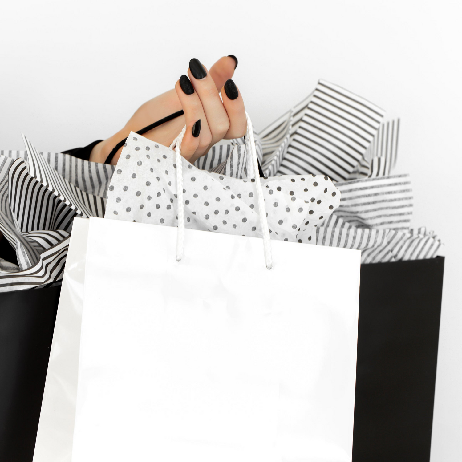 gothic hand with shopping bags