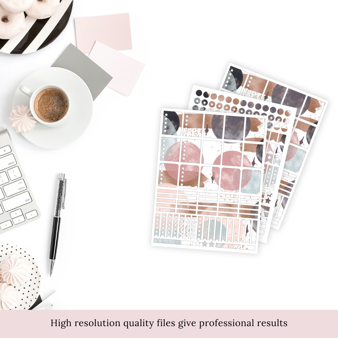 Navy Galaxy Planner Stickers