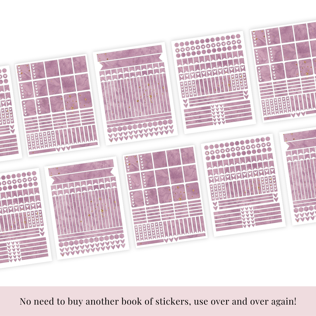 Pink Floral Planner Stickers