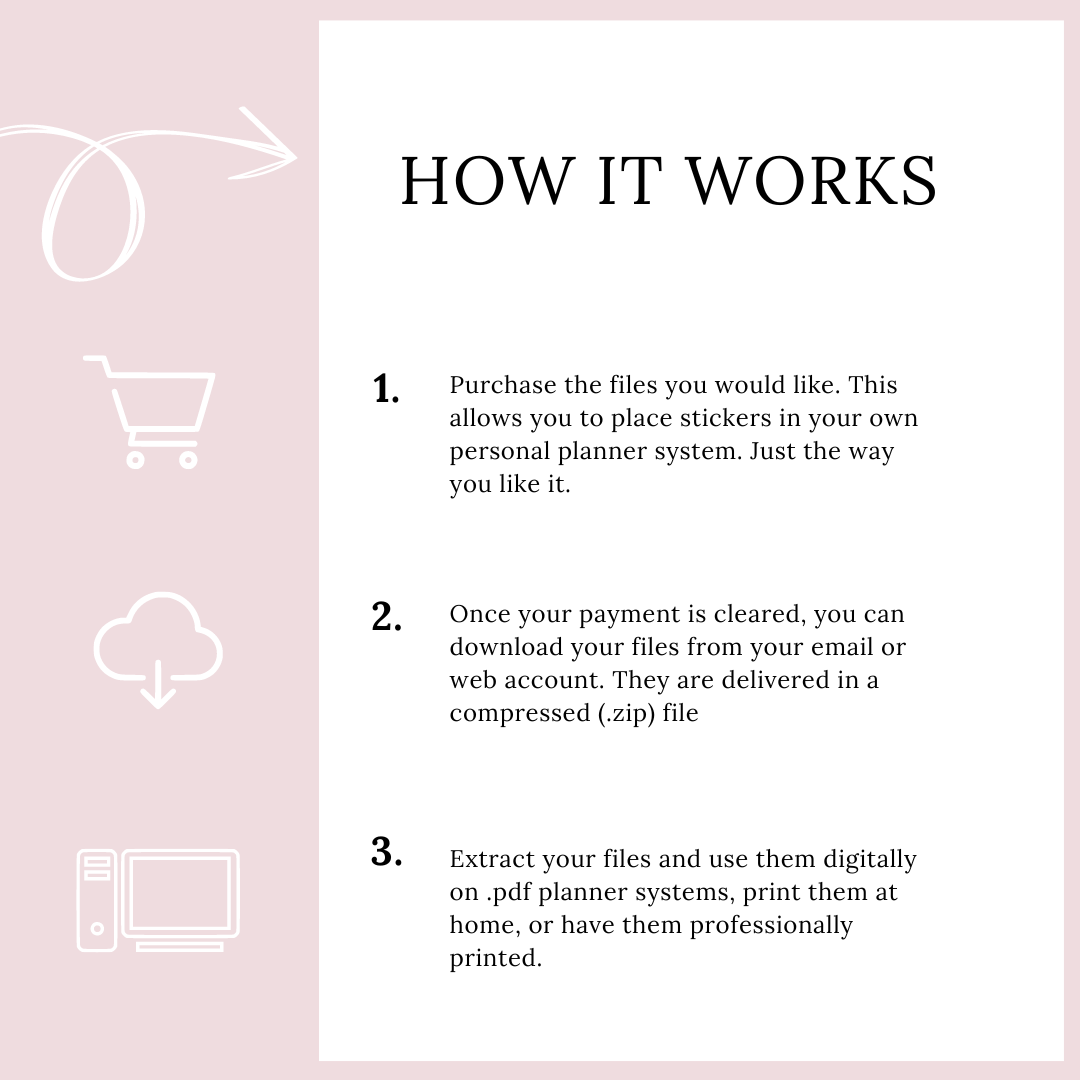 Pink Floral Planner Stickers